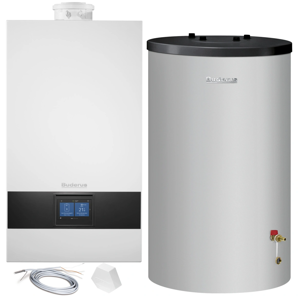 Pakiet - Kocioł 1-fun. kondensacyjny Logamax plus GB172i.2-20 W H + podgrzewacz S120/5 + Panel BC400 + czujnik FA + czujnik c.w.u.
