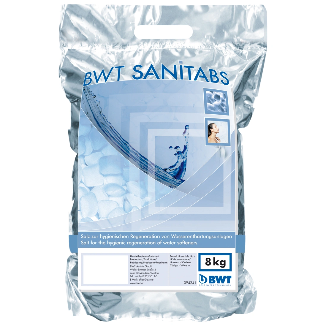 BWT SANITABS - sól w tabletkach do regeneracji i dezynfekcji złoża (w opak. 8 kg)