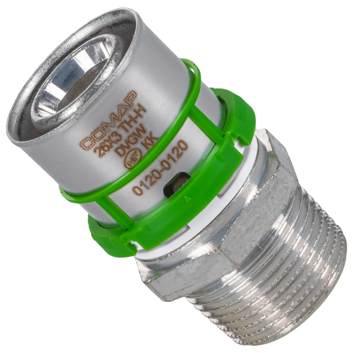 Złączka prosta, końcówka zaprasowywana - gwint  zewnętrzny 18x2-1/2"