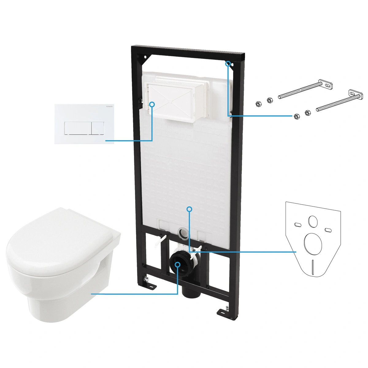 Zestaw WC podtynkowy 6 w 1 AVIS