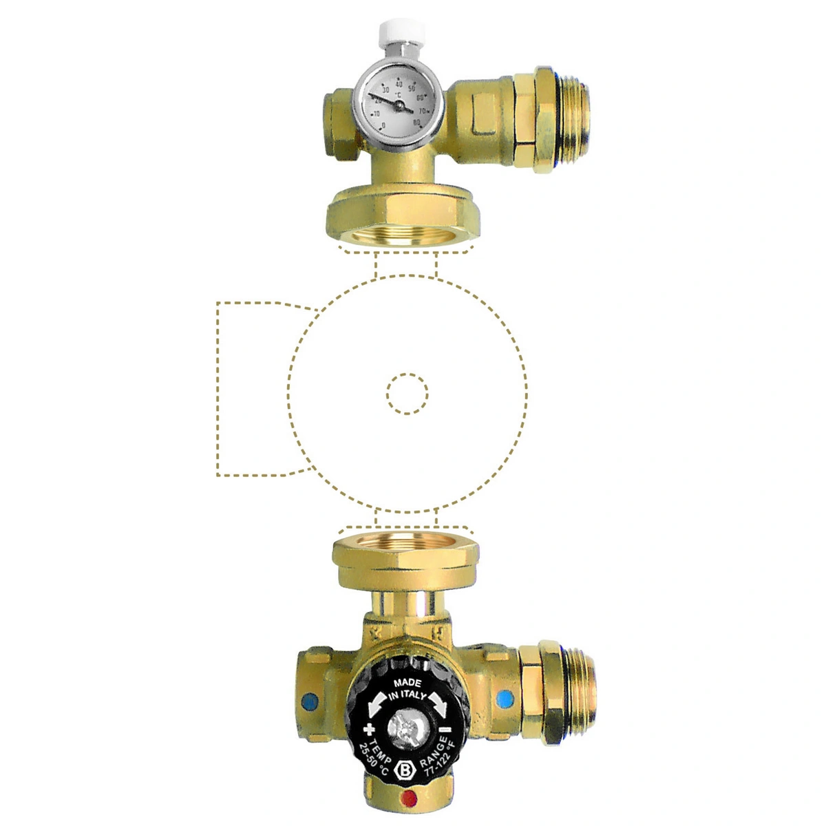 Grupa mieszająca do rozdzielaczy 1" dla pompy 130 mm