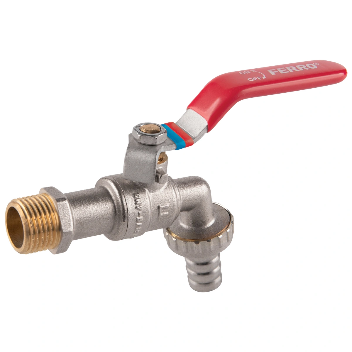 Zawór kulowy czerpalny z metalową złączką, 3/4", F-Comfort