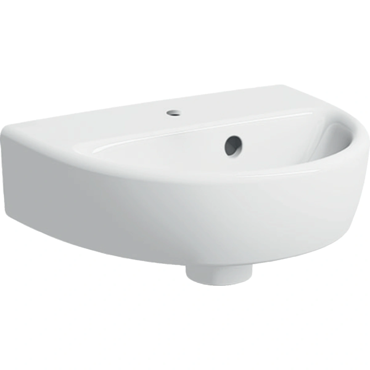 Geberit Selnova Umywalka kompaktowa, B36cm, H15cm, T29cm, z przelewem, z otworem na baterię