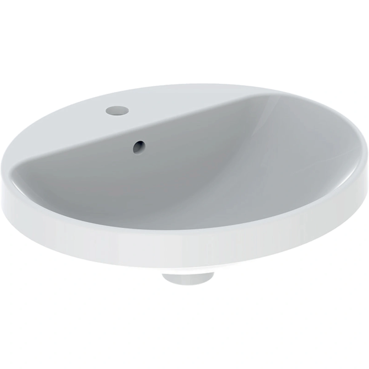 Geberit Variform Umywalka wpuszczana w blat, owalna, B50cm, H17.8cm, T45cm, z przelewem, z otworem na baterię, KeraTect