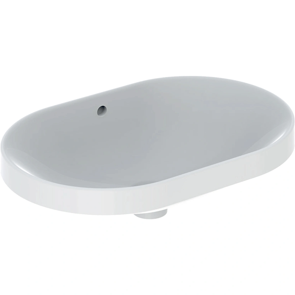 Geberit Variform Umywalka wpuszczana w blat, eliptyczna, B60cm, H17.8cm, T40cm, z przelewem, bez otworu na baterię