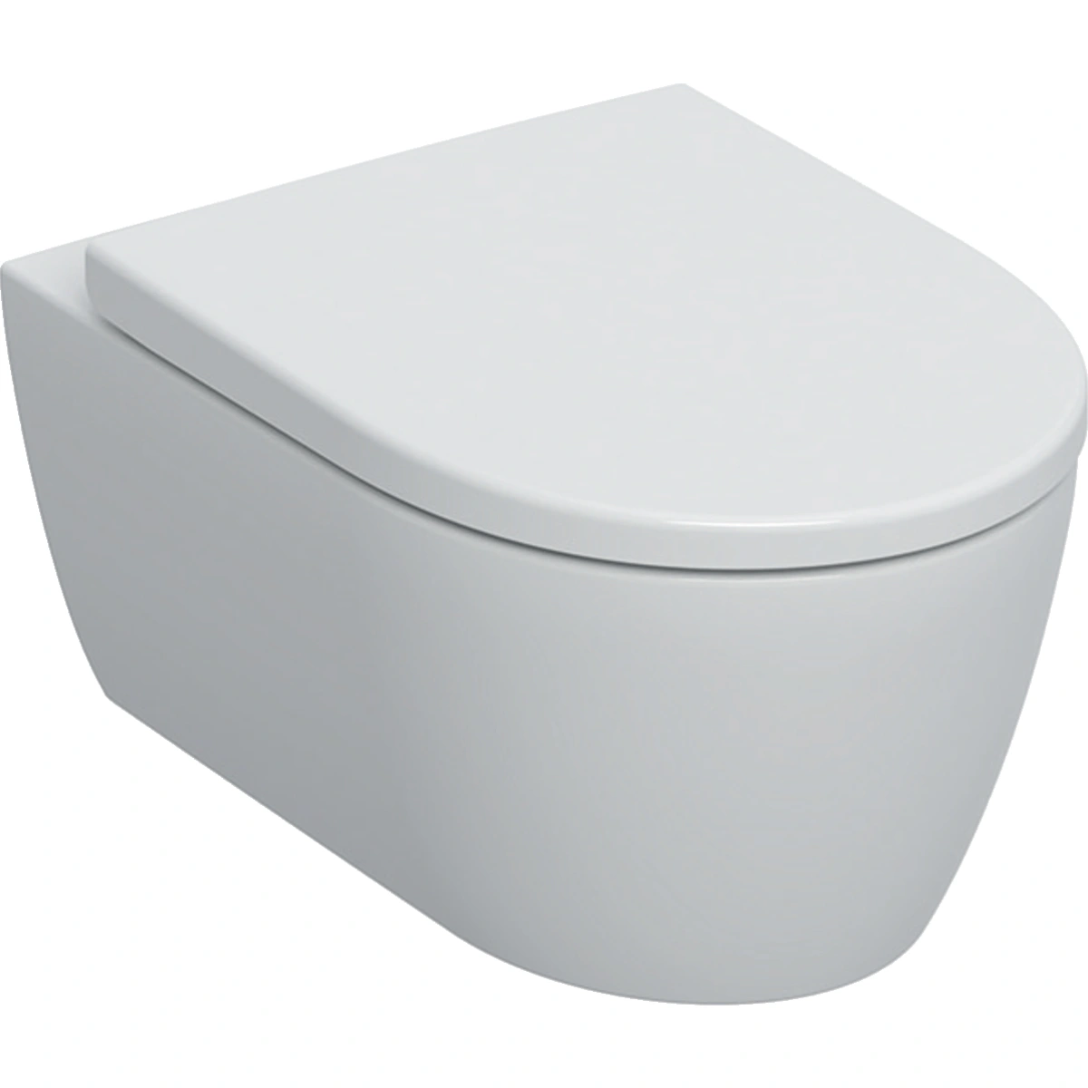 Wisząca miska WC iCon lejowa, ukryte mocowania, Rimfree, 53 cm, Biały-alpin / Matowy, zestaw z deską