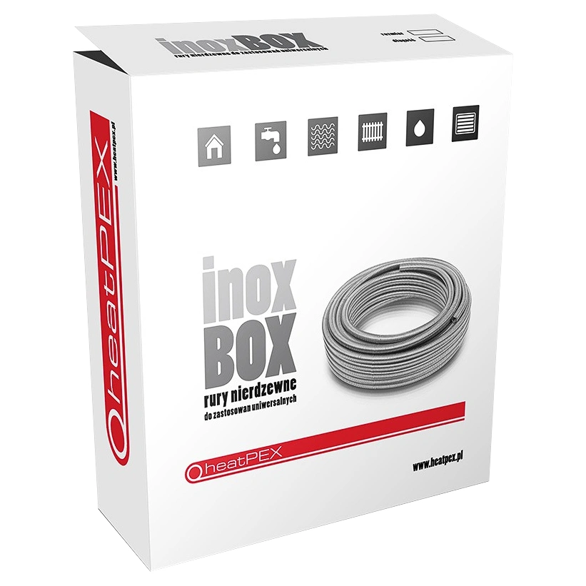 Zestaw Inox Box rura nierdzewna 12 L-20mb + zestaw przyłączeniowy N 10szt. + nypel Z 1szt.