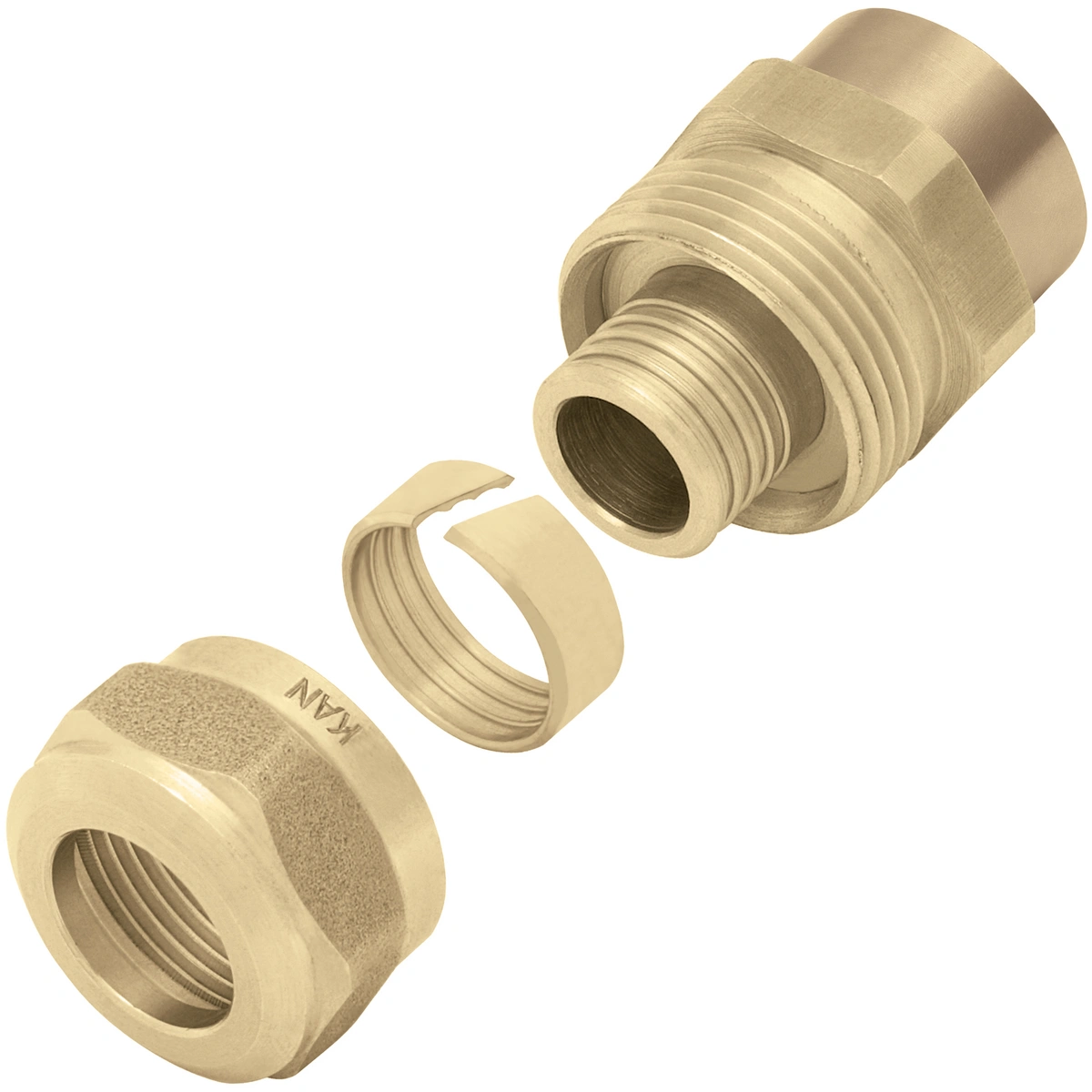 Złączka mosiężna skręcana GW do rur PEXC i PERT