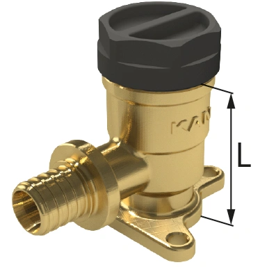 Kolano ścienne mosiężne z uszami GW UltraLine - 16 Rp1/2" L = 52.5 mm KAN-THERM