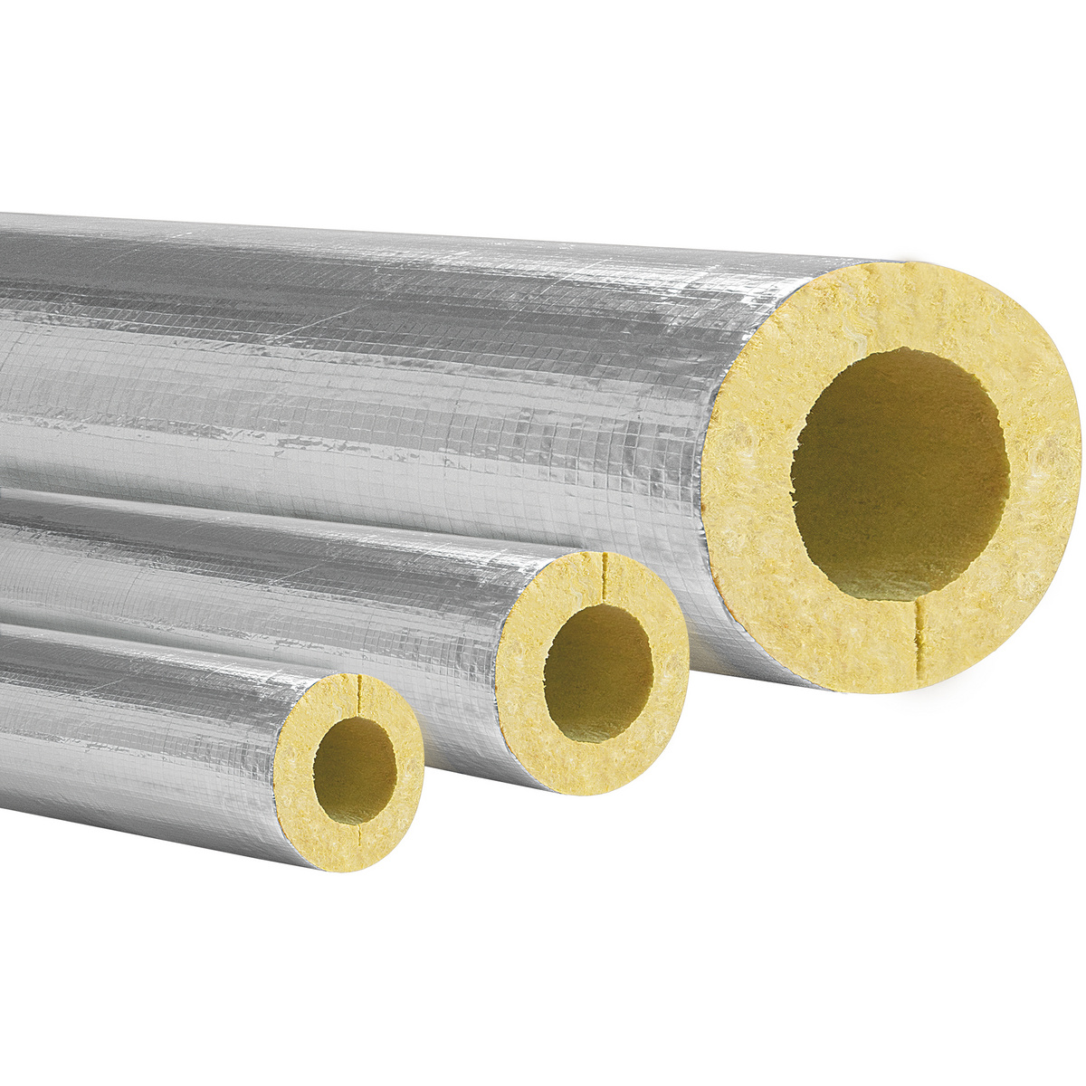 Izolacja K-FLEX® K-ROCK ALU z wełny mineralnej z płaszczem  40 x 64 mm sztanga 1m 40064LR1080BARP
