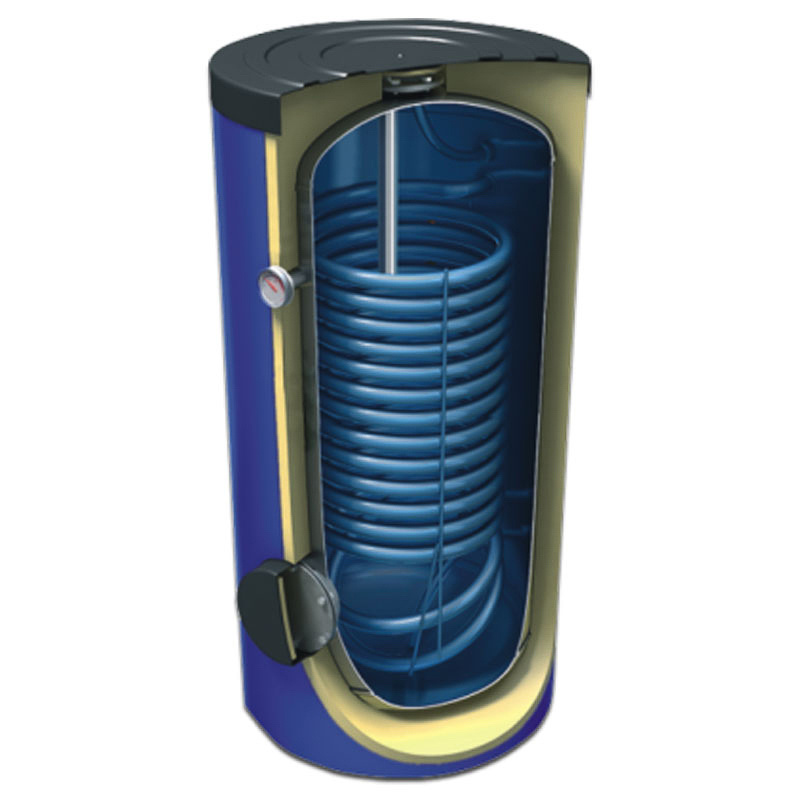 Pionowy ogrzewacz wody z jedną wężownicą MAXI - 300 L (do pomp ciepła, węż. 3,2 m2)