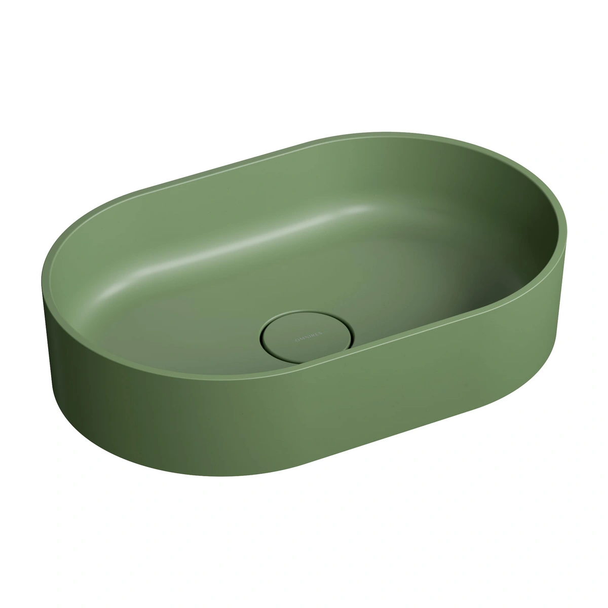 Umywalka Nablatowa, 55 X 36 Cm Omnires OVO M+ OVOUNOL olive (OL)
