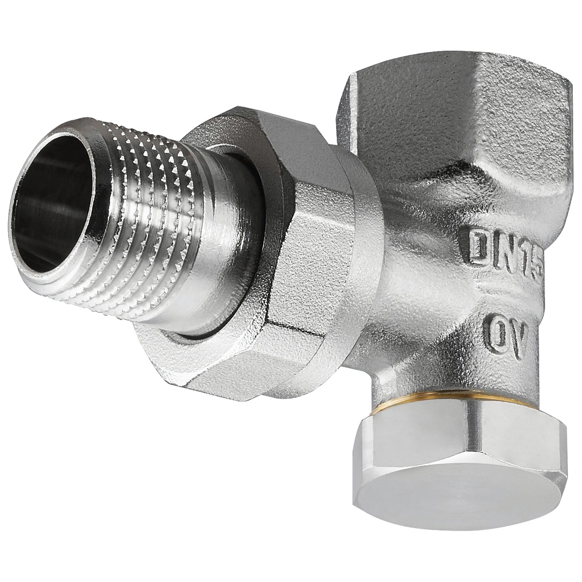 Combi 2, zawór powrotny, DN15 - 1/2, kątowy, niklowany