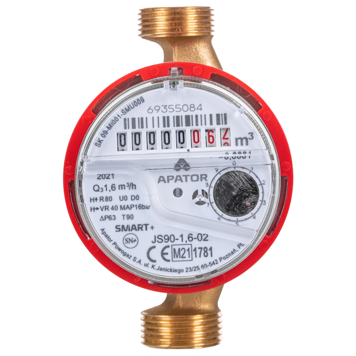 Wodomierz 1/2" POWOGAZ ciepła woda 1,6m3/h JS 90-1,6-02