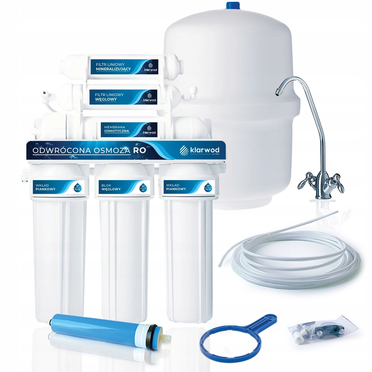 Filtr do wody 6 - stopniowy system odwróconej osmozy z mineralizatorem, membrana 75 GPD, zbiornik 3.2