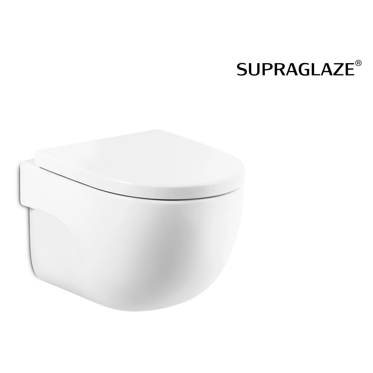 MERIDIAN Miska WC podwieszana Rimless Compacto, wymiary: 360 x 480 x 400 mm, SUPRAGLAZE