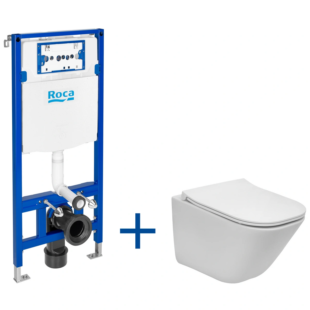 Zestaw podtynkowy DUPLO ONE + miska WC podwieszana GAP SQUARE COMPACTO RIMLESS z deską SLIM