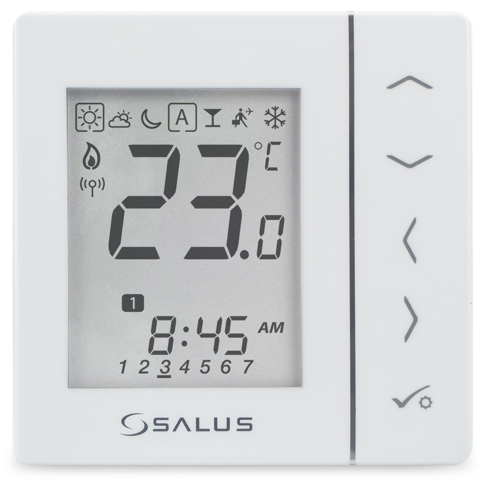 Cyfrowy regulator temperatury, bezprzewodowy, 4w1 (natynkowy biały) 615172645 Salus