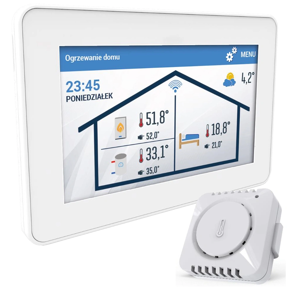 Regulator pokojowy WiFi z komunikacją OpenTherm biały ST-2801 WiFi