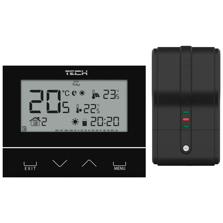 Bezprzewodowy regulator pokojowy dwustanowy czarny ST-292 v2 • TECH ...
