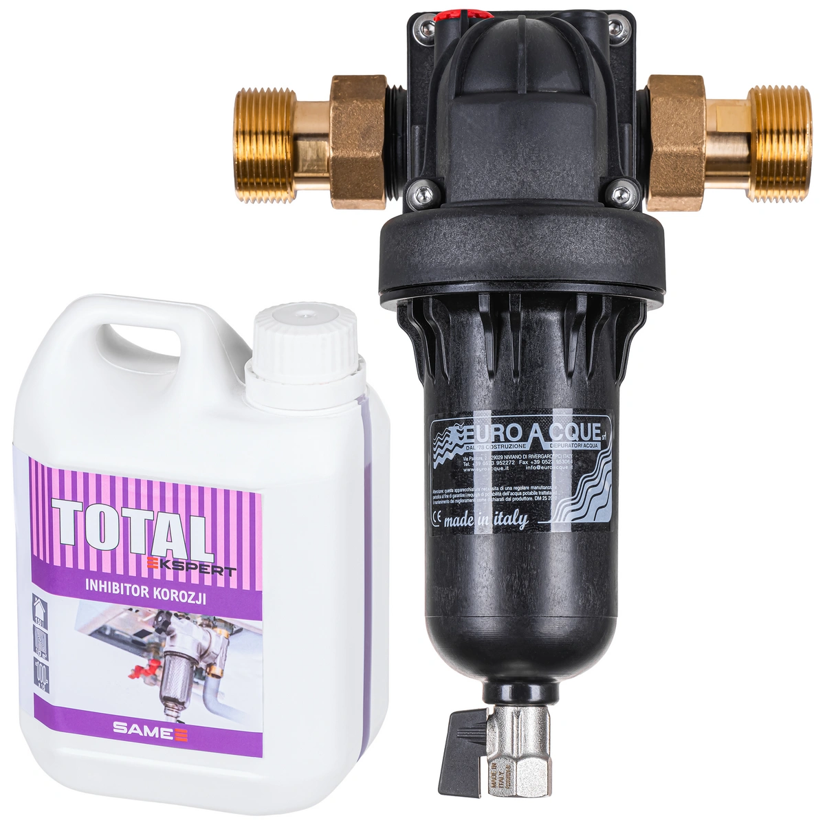 Pakiet: Filtr magnetyczny Rotating HX 1.1/4" + inhibitor korozji Total 1l