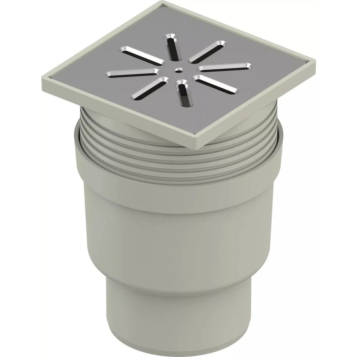 Wpust kanalizacyjny regulowany 150x150 odpływ prosty 110 kratka metalowa