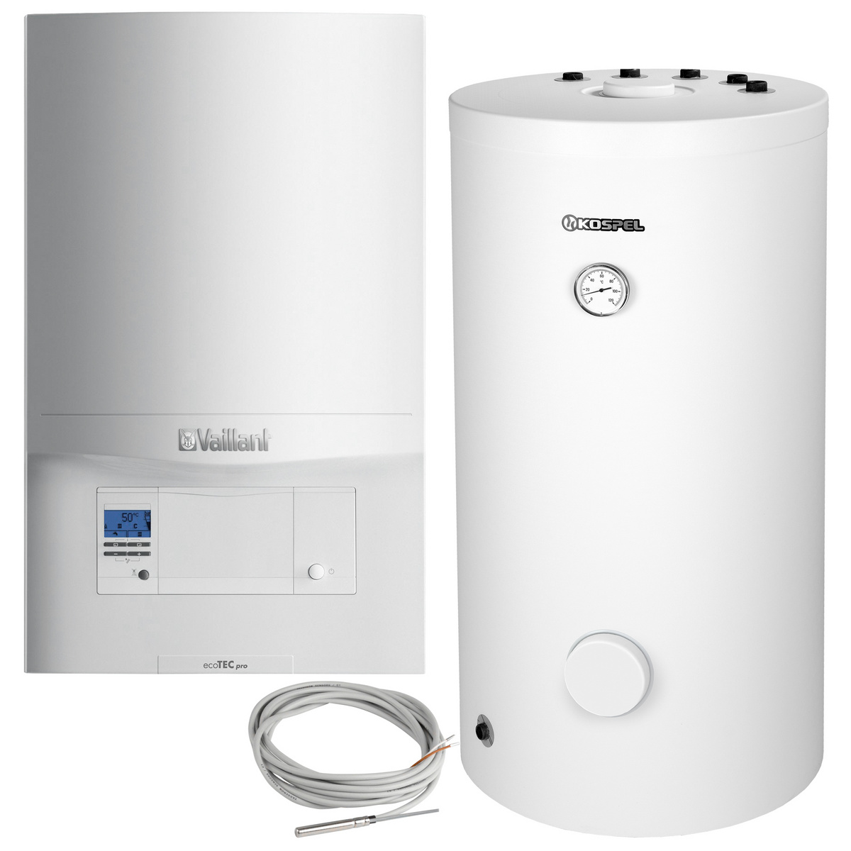 VC 246/5-3 (H-PL) ecoTEC pro 7,1 - 25,9 kW + zbiornik SWK 150 L + czujnik C.W.U