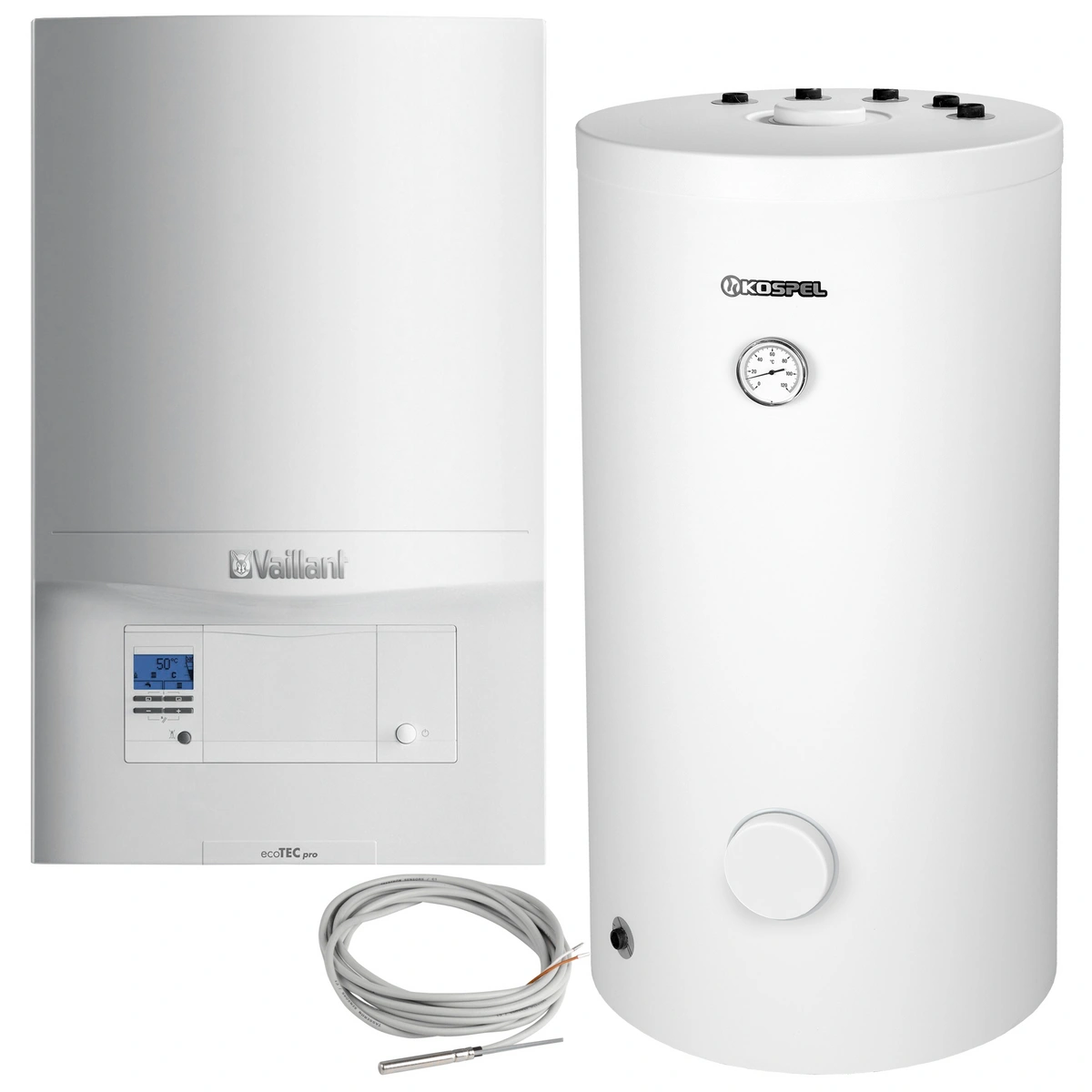 VC 246/5-3 (H-PL) ecoTEC pro 7,1 - 25,9 kW + zbiornik SWK 150 L + czujnik C.W.U