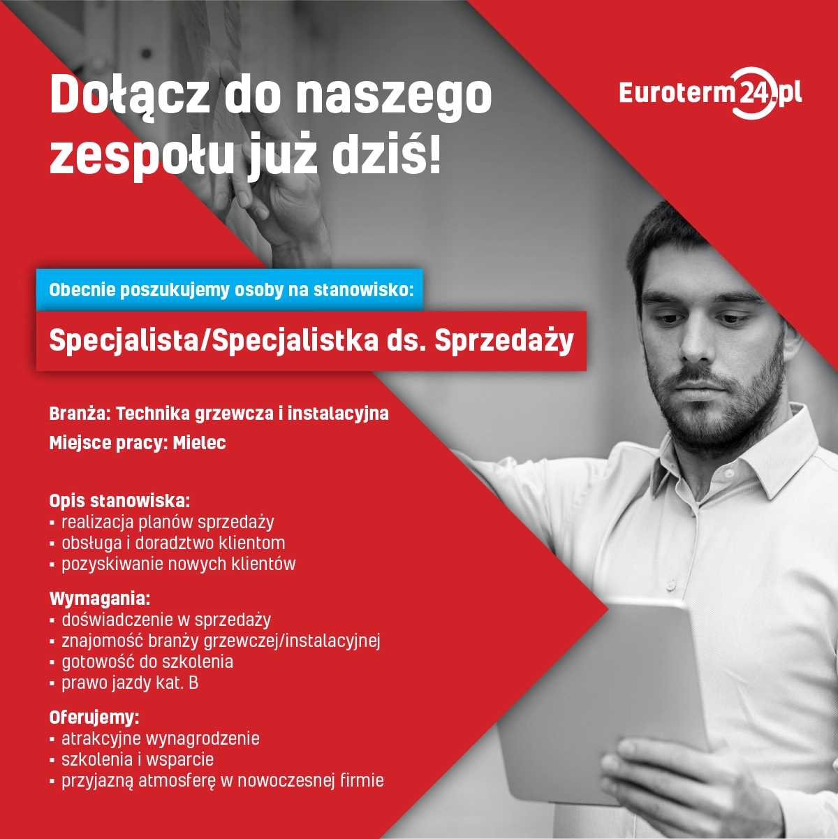 Specjalista  ds. Sprzedaży - Mielec